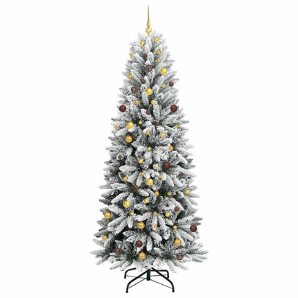 Konstgjord julgran Vit 240 cm PVC, Plast, Stål och PE