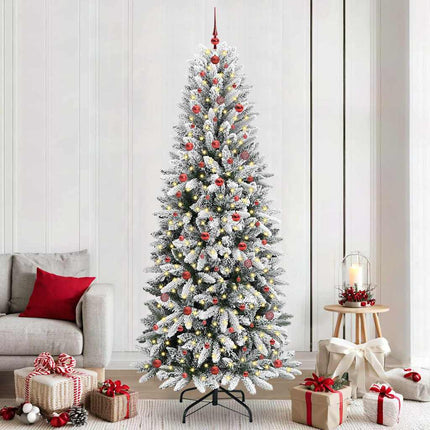 Konstgjord julgran Vit 240 cm PVC, Plast, Stål och PE
