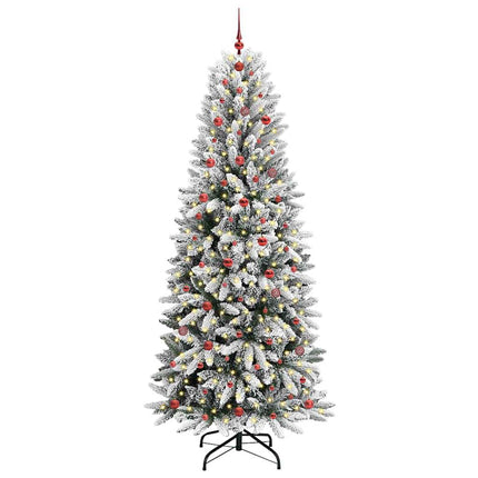 Konstgjord julgran Vit 240 cm PVC, Plast, Stål och PE
