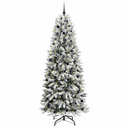 Konstgjord julgran Vit 240 cm PVC och plast och stål och PE