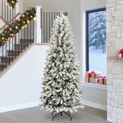 Konstgjord julgran Vit 240 cm PVC, Plast, Stål och PE
