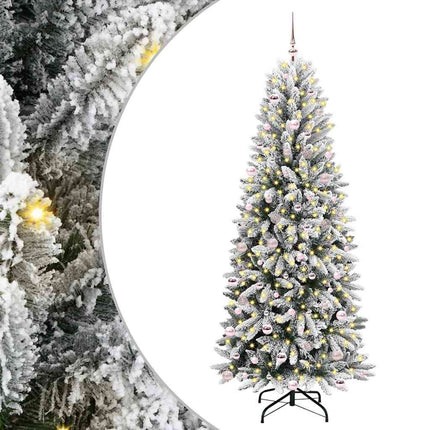 Konstgjord julgran Vit 240 cm PVC, Plast, Stål och PE