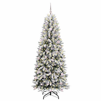 Konstgjord julgran Vit 240 cm PVC, Plast, Stål och PE