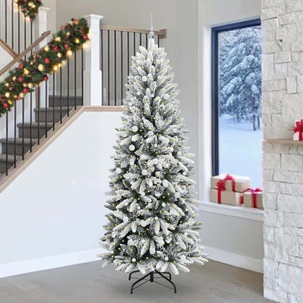 Konstgjord julgran Vit 240 cm PVC, Plast, Stål och PE