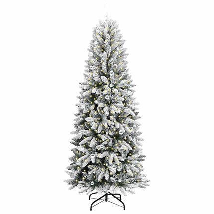 Konstgjord julgran Vit 240 cm PVC och plast och stål och PE