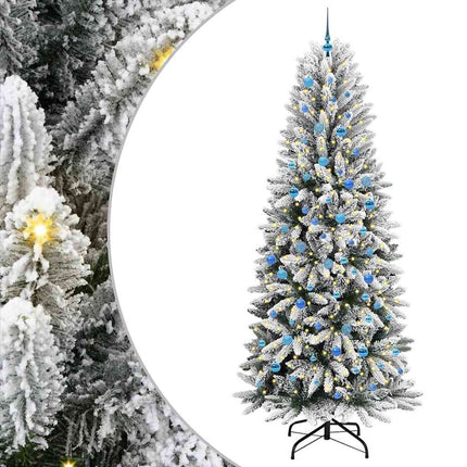 Konstgjord julgran Vit 240 cm PVC, Plast, Stål och PE