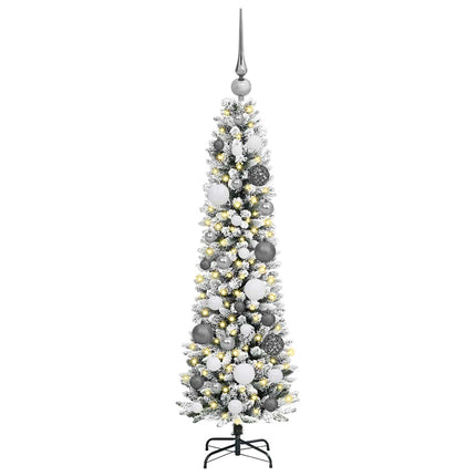 Konstgjord julgran Vit 120 cm PVC och Metall och Plast