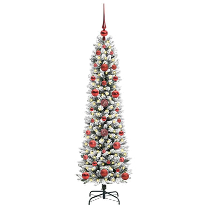 Konstgjord julgran Vit 120 cm PVC och Metall och Plast