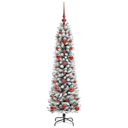 Konstgjord julgran Vit 120 cm PVC och Metall och Plast