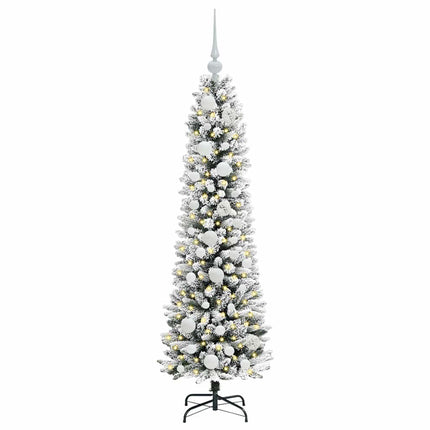 Konstgjord julgran Vit 120 cm PVC och Metall och Plast