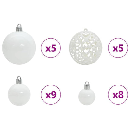 Konstgjord julgran Vit 120 cm PVC och Metall och Plast
