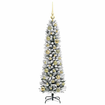 Konstgjord julgran Vit 120 cm PVC och Metall och Plast