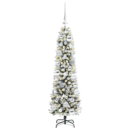 Konstgjord julgran Vit 120 cm PVC och Metall och Plast