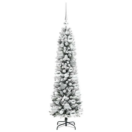 Konstgjord julgran Vit 120 cm PVC och Metall och Plast