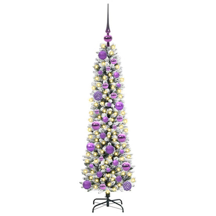 Konstgjord julgran Vit 120 cm PVC och Metall och Plast