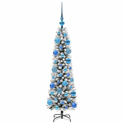Konstgjord julgran Vit 120 cm PVC och Metall och Plast