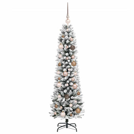 Konstgjord julgran Vit 150 cm PVC och Metall och Plast