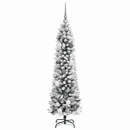Konstgjord julgran Vit 150 cm PVC och Metall och Plast