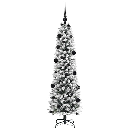 Konstgjord julgran Vit 150 cm PVC och Metall och Plast