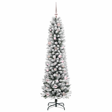 Konstgjord julgran Vit 150 cm PVC och Metall och Plast