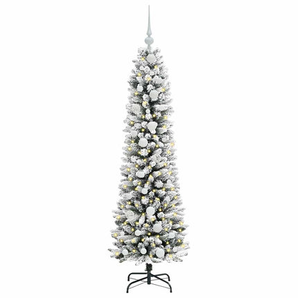 Konstgjord julgran Vit 150 cm PVC och Metall och Plast
