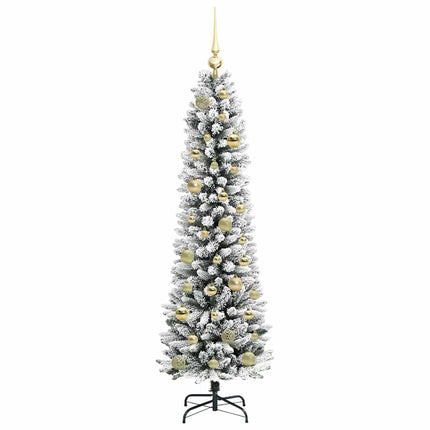 Konstgjord julgran Vit 150 cm PVC och Metall och Plast