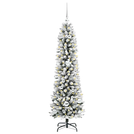 Konstgjord julgran Vit 150 cm PVC och Metall och Plast