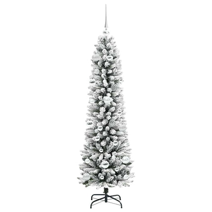 Konstgjord julgran Vit 150 cm PVC och Metall och Plast