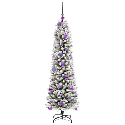 Konstgjord julgran Vit 150 cm PVC och Metall och Plast