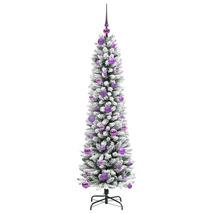 Konstgjord julgran Vit 150 cm PVC och Metall och Plast