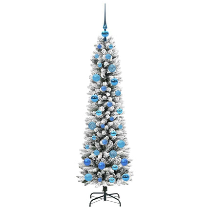 Konstgjord julgran Vit 150 cm PVC och Metall och Plast