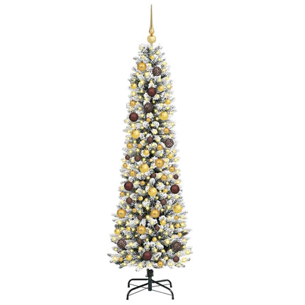 Konstgjord julgran Vit 180 cm PVC och Metall och Plast