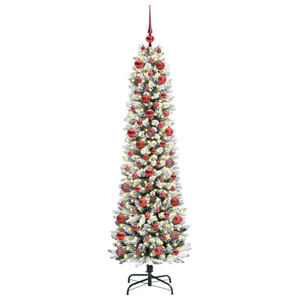 Konstgjord julgran Vit 180 cm PVC och Metall och Plast