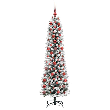 Konstgjord julgran Vit 180 cm PVC och Metall och Plast
