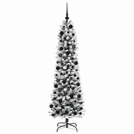 Konstgjord julgran Vit 180 cm PVC och Metall och Plast