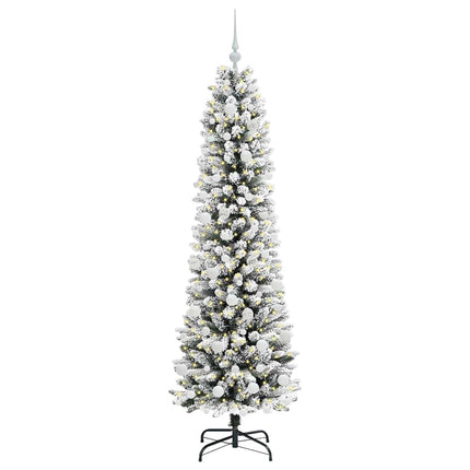 Konstgjord julgran Vit 180 cm PVC och Metall och Plast