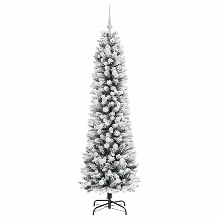 Konstgjord julgran Vit 180 cm PVC och Metall och Plast