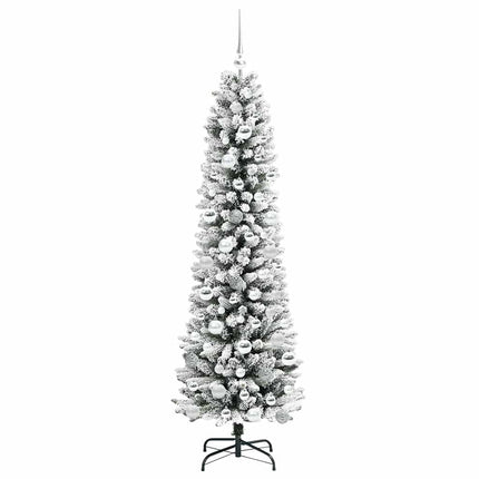 Konstgjord julgran Vit 180 cm PVC och Metall och Plast