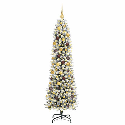Konstgjord julgran Vit 210 cm PVC och Metall och Plast