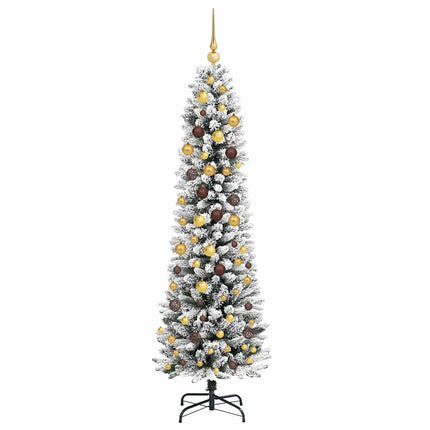 Konstgjord julgran Vit 210 cm PVC och Metall och Plast