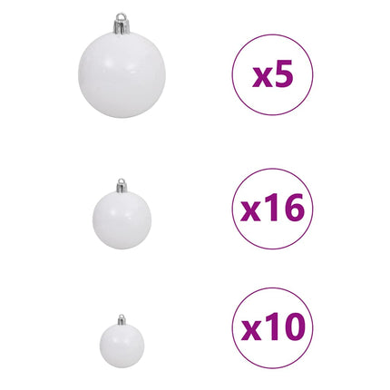 Konstgjord julgran Vit 210 cm PVC och Metall och Plast