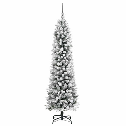Konstgjord julgran Vit 210 cm PVC och Metall och Plast