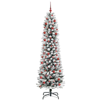 Konstgjord julgran Vit 210 cm PVC och Metall och Plast