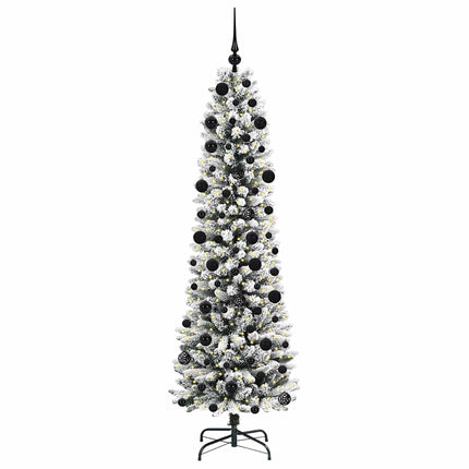 Konstgjord julgran Vit 210 cm PVC och Metall och Plast