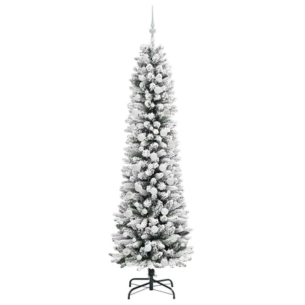 Konstgjord julgran Vit 210 cm PVC och Metall och Plast