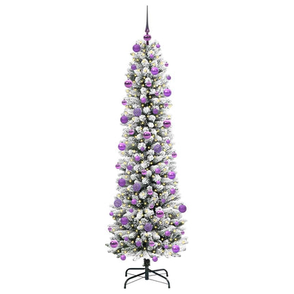 Konstgjord julgran Vit 210 cm PVC och Metall och Plast