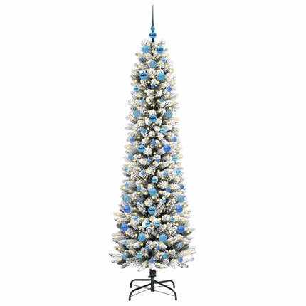 Konstgjord julgran Vit 210 cm PVC och Metall och Plast