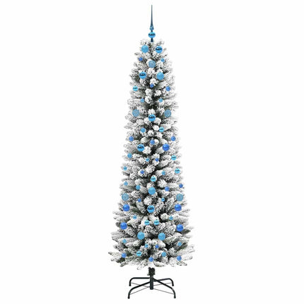 Konstgjord julgran Vit 210 cm PVC och Metall och Plast