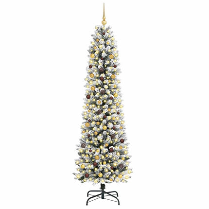 Konstgjord julgran Vit 240 cm PVC och Metall och Plast