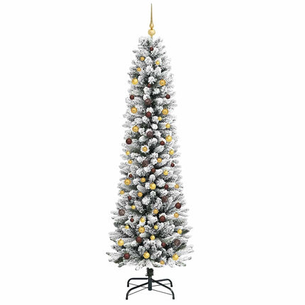 Konstgjord julgran Vit 240 cm PVC och Metall och Plast